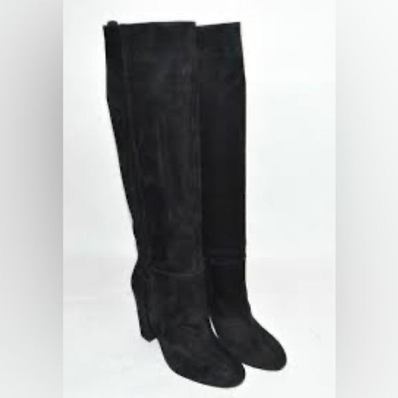Sam Edelman Black Caprice Suede Boots Sz 8 - Picture 3 of 16